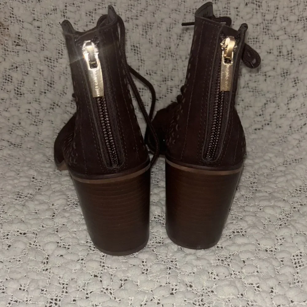 Vince Camuto Brown‎ Heeled Perforated Booties